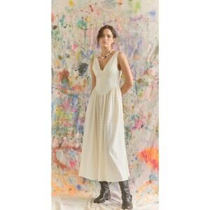 New Kinga Csilla Kaya Anglaise Tuscany Dress White Corset Midi Dress 4 Cream